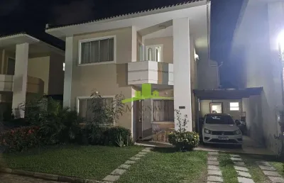 Casa à venda no condomínio villa di santorini, foz do joanes, buraquinho, 180m², 4 suítes, área gourmet, r$ 890.000,00