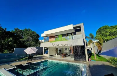 Casa de luxo à venda no condomínio horto marina jacuípe. 264m², 5 suítes, área gourmet, piscina. jardim de inverno e pomar. r$ 1.950.000,00