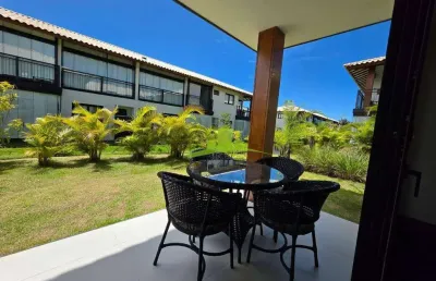 Praia do forte, vila do lago, apartamento térreo à venda, 55m², 2/4, 1 suíte, garden, frente lago. mobiliado. conforto e qualidade!  r$ 920.000,00