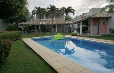 Casa à venda no condomínio foz do joanes, buraquinho, 5 quartos, 2 suítes, piscina, energia solar, terreno 1.200m², arborizada, oportunidade única