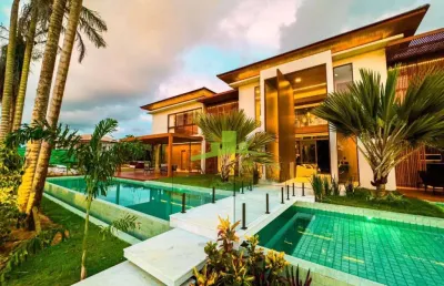Casa de luxo à venda no la laguna, praia do forte, 654m², 5 suítes, piscina 120m², área gourmet, 6 vagas. alto padrão com elegância e exclusividade