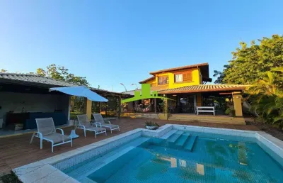 Reserva imbassaí. casa de praia à venda no alto das bromélias, 350m², 4 suítes, piscina privativa, área gourmet, lote 1.700m². esquina, mobiliada!