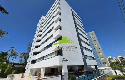 Alphaville salvador i. apartamento à venda alpha class, 68m², 2 suítes, lavabo, reformado, nascente, 1 vaga. sofisticação e localização premium