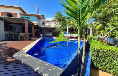 Porto busca vida resort. casa de luxo à venda, 400m², 4 suítes, gabinete, nascente, piscina com borda infinita, vista para o rio, totalmente mobiliada