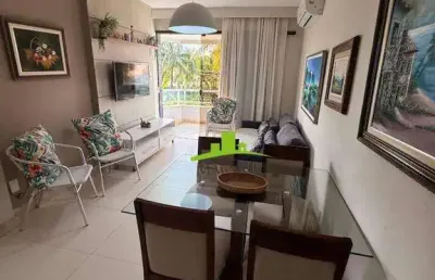 Vilas village. vilas do atlântico. apartamento village 1/4 alto luxo, 62m², nascente, vista mar, mobiliado, pé na areia, varanda ampla. lazer completo