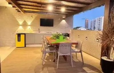 Parque tropical patamares. apartamento solarium à venda, 3 suítes com closet, home office, 159m², varanda gourmet externa churrasqueira, 2 vagas
