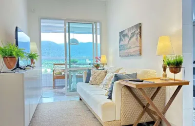 Apartamento frente mar com sacada gourmet e porteira fechada – bairro flórida