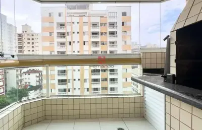Apartamento 1 dormitório mobiliado sacada gourmet e lazer completo 200m da praia