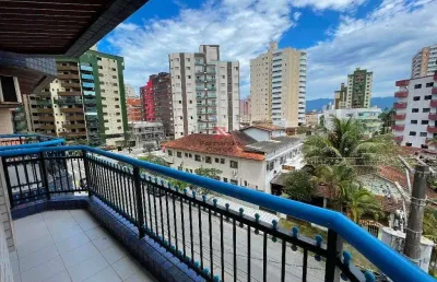 Apartamento mobiliado com sacada a 300m da praia – vila tupi, praia grande
