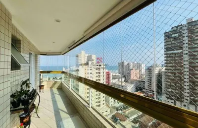 Amplo apartamento mobiliado com vista mar e sacada gourmet – vila tupi