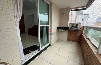 Apartamento com 2 dormitórios e sacada gourmet na guilhermina, praia grande