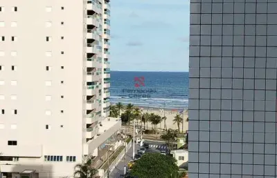 Apartamento mobiliado 02 dormitórios 01 suíte, sacada com vista mar na mirim