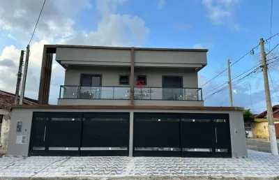Sobrado moderno com 3 dormitórios e 2 vagas no bairro tupi – praia grande