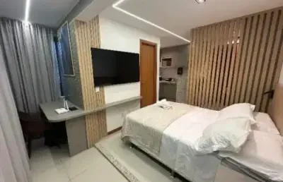 Stúdio mobiliado e decorado para alugar no caminho das árvores