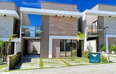 Casa duplex nova em condomínio com vista para a lagoa na av. recreio e próximo ao porto das dunas no bairro lagoa redonda, 03 suítes, master com closet e varanda, 148m2, 03 vagas. lazer completo com v