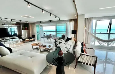 Apartamento com 220 metros pé na areia na paradisíaca praia de guaxuma