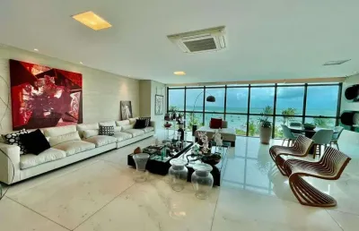 Apartamento de alto padrão com 4 suítes a beira mar de ponta verde