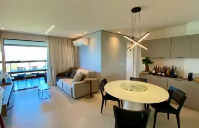 Apartamento pé na areia com 3 quartos + varanda gourmet em guaxuma