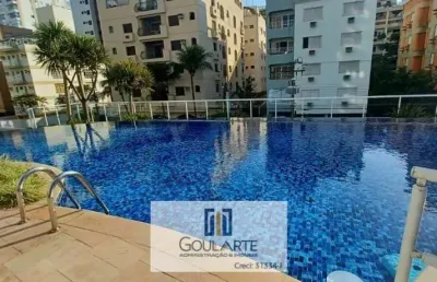 Apartamento com sacada gourmet e vista do mar, 3 dormitórios sendo 1 suíte,  lazer completo no condomínio, lado praia enseada-guarujá/sp