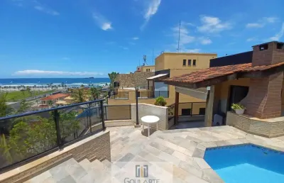 Apartamento cobertura duplex, terraço vista lateral do mar, 2 dormitórios sendo 1 suíte, piscina e churrasqueira, lazer completo no condomínio, lado praia na  enseada-guarujá/sp.