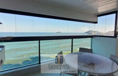 Apartamento alto padrão com sacada gourmet e vista total para o mar, 3 suítes climatizadas, lazer completo no condomínio, pitangueiras - guarujá/sp.