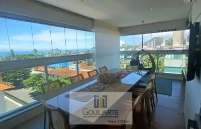 Apartamento com sacada vista mar na praia da enseada-guarujá/sp.