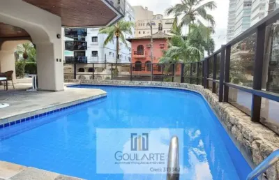 Apartamento alto padrão com 3 dormitórios climatizados sendo 1 suíte, vista parcial mar, lazer no condomínio, lado praia - enseada - guarujá/sp.