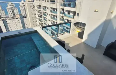 Cobertura penthouse  com 3 suítes climatizadas, piscina privativa com vista mar, lazer completo no condomínio - pitangueiras - guarujá/sp.