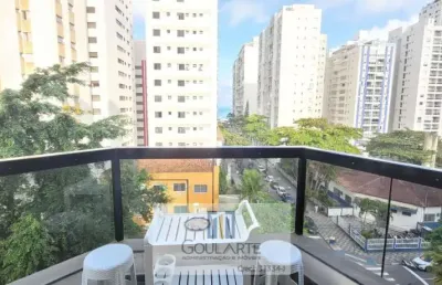 Apartamento alto padrão com sacada vista parcial do mar, 3 suítes, lazer no condomínio - pitangueiras-guarujá/sp.
