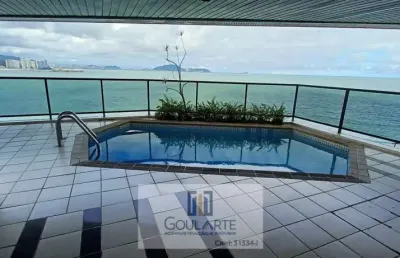 Apartamento alto padrão com área gourmet privativa (piscina/churrasqueira) , 4 suítes com acesso para a sacada e vista panorâmica do mar de todos os ambientes, na praia da astúrias/guarujá-sp.