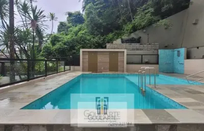 Apartamento vista mata e mar, lazer no condomínio, 3 dormitórios sendo 1 suíte, pitangueiras - guarujá/sp.
