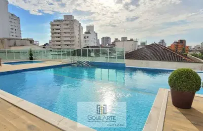 Apartamento alto padrão com sacada vista parcial mar, 3 dormitórios sendo 1 suíte, lazer completo no condomínio, na praia das astúrias -guarujá/sp.