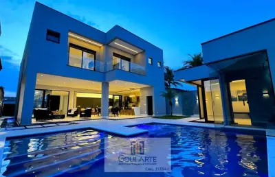 Casa alto padrão no condomínio acapulco com área de lazer, na praia do pernambuco - guarujá/sp