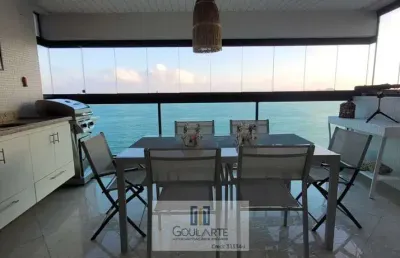 Apartamento com vista total mar,3 suítes, lazer completo no condomínio, pitangueiras - guarujá/sp.