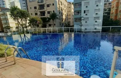 Apartamento com sacada gourmet e vista do mar, 3 dormitórios sendo 1 suíte,  lazer completo no condomínio, lado praia enseada-guarujá/sp