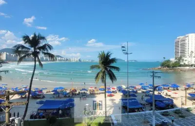 Apartamento alto padrão frente mar,3 suítes climatizadas vista mar, lazer no condomínio - astúrias - guarujá/sp.