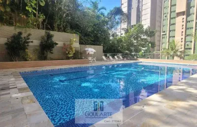 Apartamento alto padrão com sacada vista mata mar, 4 dormitórios sendo 3 suítes climatizadas, lazer completo no condomínio - pitangueiras-guarujá/sp.