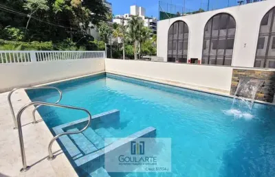Apartamento alto padrão em condomínio com lazer, 3 dormitórios, lado praia da enseada - guarujá/sp.