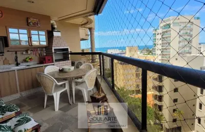 Apartamento alto padrão com sacada gourmet, 3 suítes climatizadas, enseada - guarujá/sp.