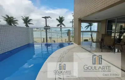 Apartamento alto padrão com 3 dormitórios sendo 1 suíte, lazer no condomínio e sacada gourmet envidraçada vista mar na praia das astúrias-guarujá/sp