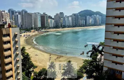Apartamento vista mar com sacada gourmet, 3 suítes climatizadas em condomínio clube frente mar, astúrias - guarujá/sp.