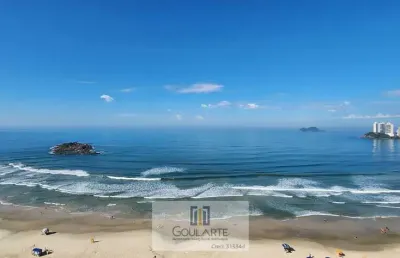 Apartamento com vista para o mar, 4 dormitórios sendo 3 suítes, 'frente mar' na praia das pitangueiras - guarujá/sp.
