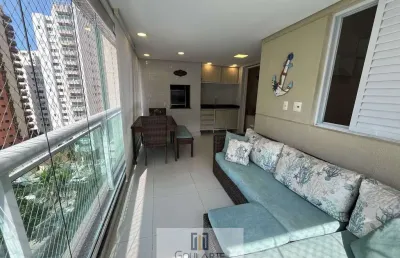Apartamento com sacada gourmet, 3 dormitórios climatizados sendo 1 suíte, lazer completo no condomínio, pitangueiras - guarujá/sp.