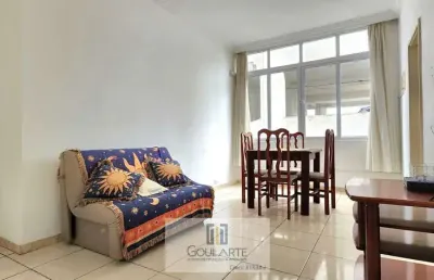 Apartamento à menos de 100 metros do mar, 1 dormitório, na praia das pitangueiras-guarujá/sp