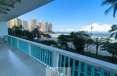 Apartamento alto padrão com vista mar, 3 dormitórios sendo 1 suíte, condomínio frente mar, pitangueiras - guarujá/sp.