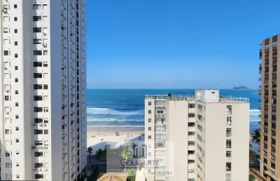 Apartamento com 3 dormitórios sendo 1 suíte, sacada vista mar na praia de pitangueiras - guarujá/sp