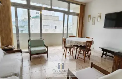 Apartamento alto padrão, 2 dormitórios + 1 dormitório de serviço na praia da pitangueiras - guarujá/sp.