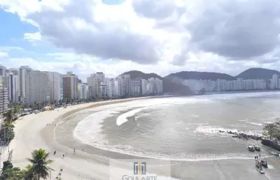 Apartamento alto padrão com vista total para o mar, sala 3 ambientes climatizada na praia das astúrias-guarujá/sp.