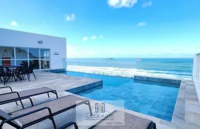 Apartamento alto padrão com janelão vista mar, 2 dormitórios climatizados sendo 1 suíte, lazer completo no condomínio - enseada -guarujá/sp.