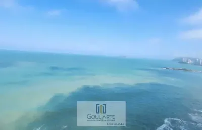 Apartamento alto padrão com sacada e vista total para o mar, 3 suítes sendo 2 climatizadas, lazer no condomínio, pitangueiras - guarujá/sp.